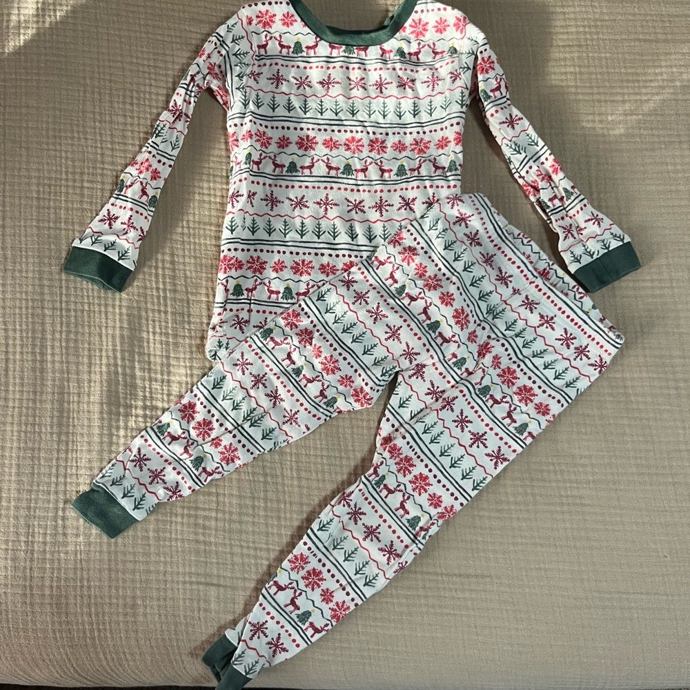 Burt's Bees Red and Green Kids Pajama Set